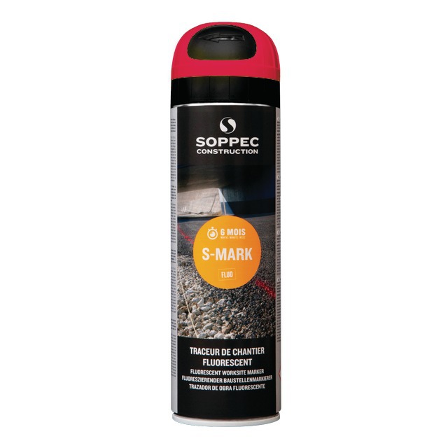 Traceur de Chantier Rouge Fluorescent 500ML référence fournisseur 21312410